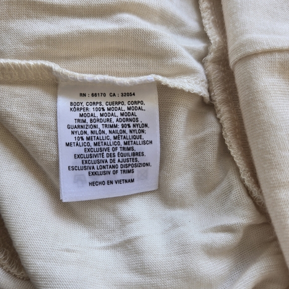 Anthropologie Deletta Staggered Gleam Tunic Halter Tank Cream Gold Mesh Sz Small - Picture 11 of 13